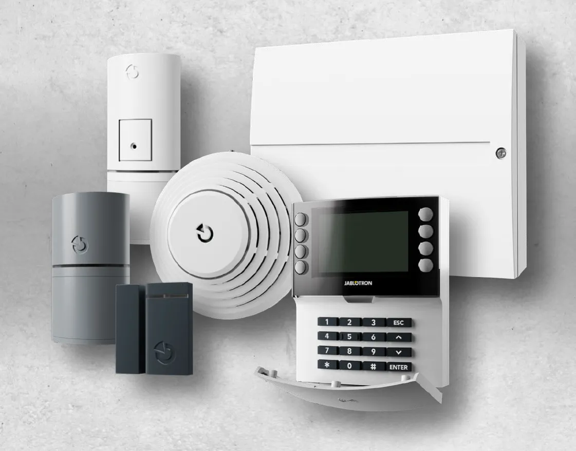 JABLOTRON Mercury control panel, keypad and detectors